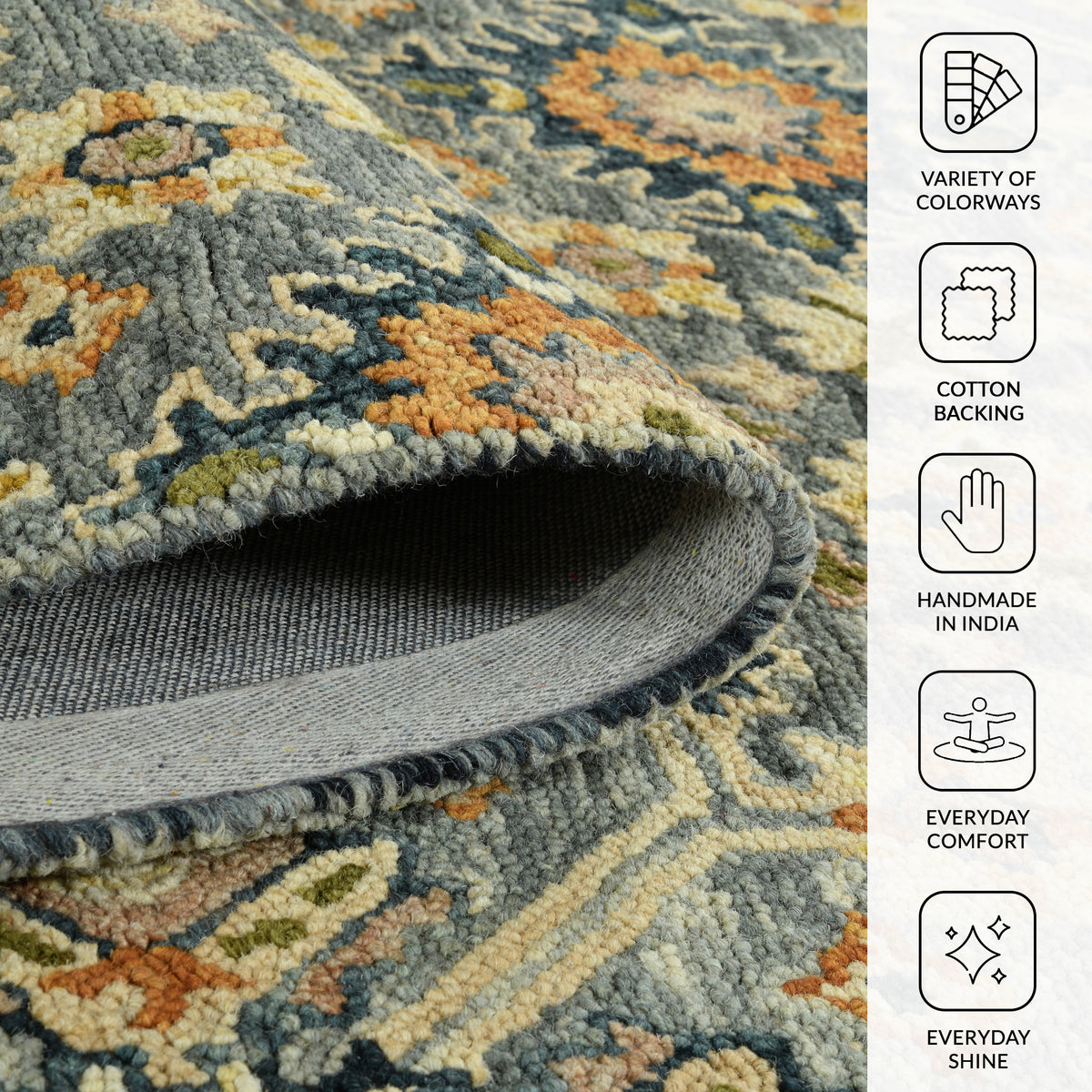 Amer Jackson JAC-5 Gray area rug - infographic view