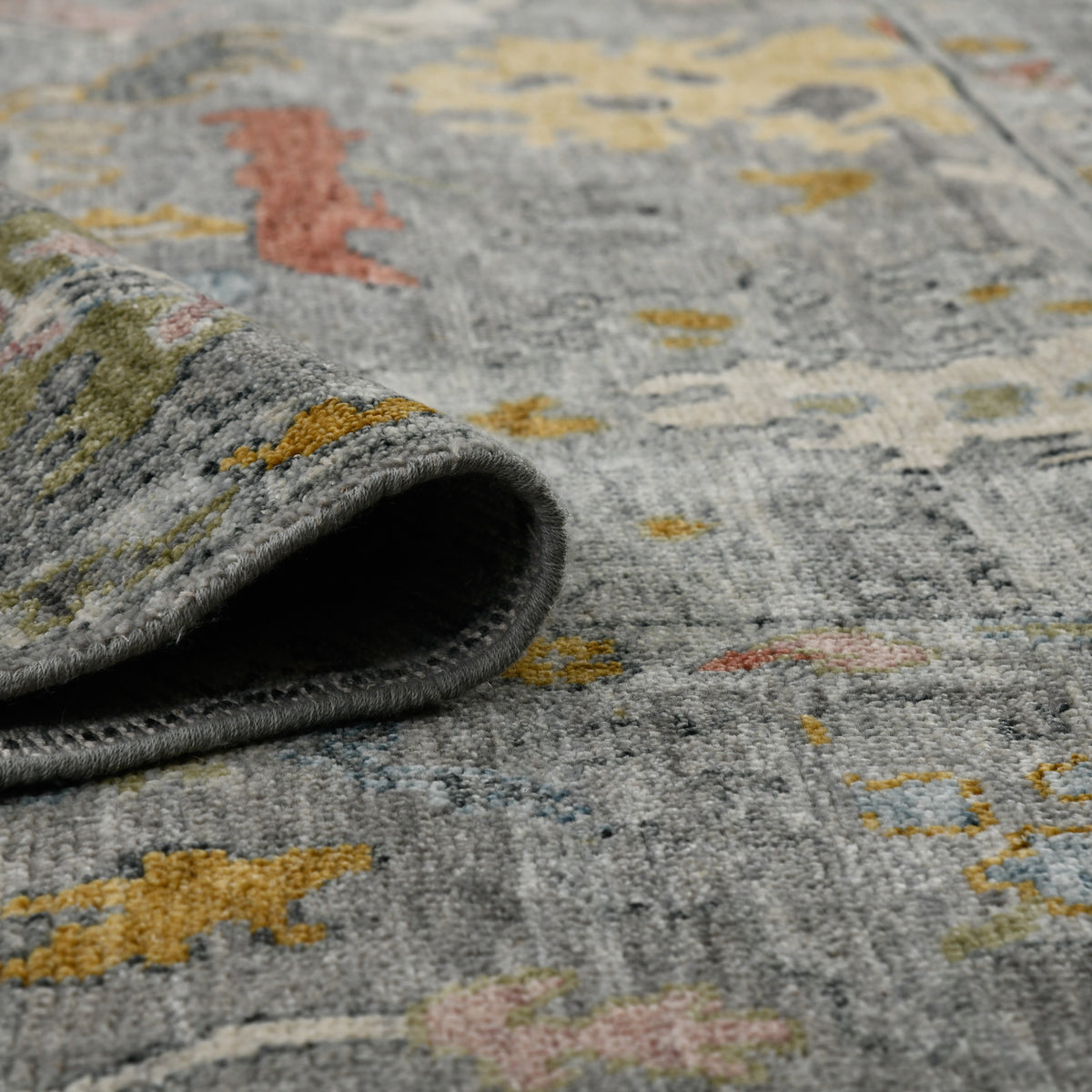 Amer Jaigarh JAI-17 Pigeon Gray / Pebble Gray area rug - rolled view