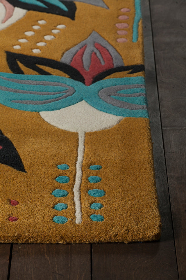 Chandra Jessica Swift Jes-28910 Gold Rug - corner detail