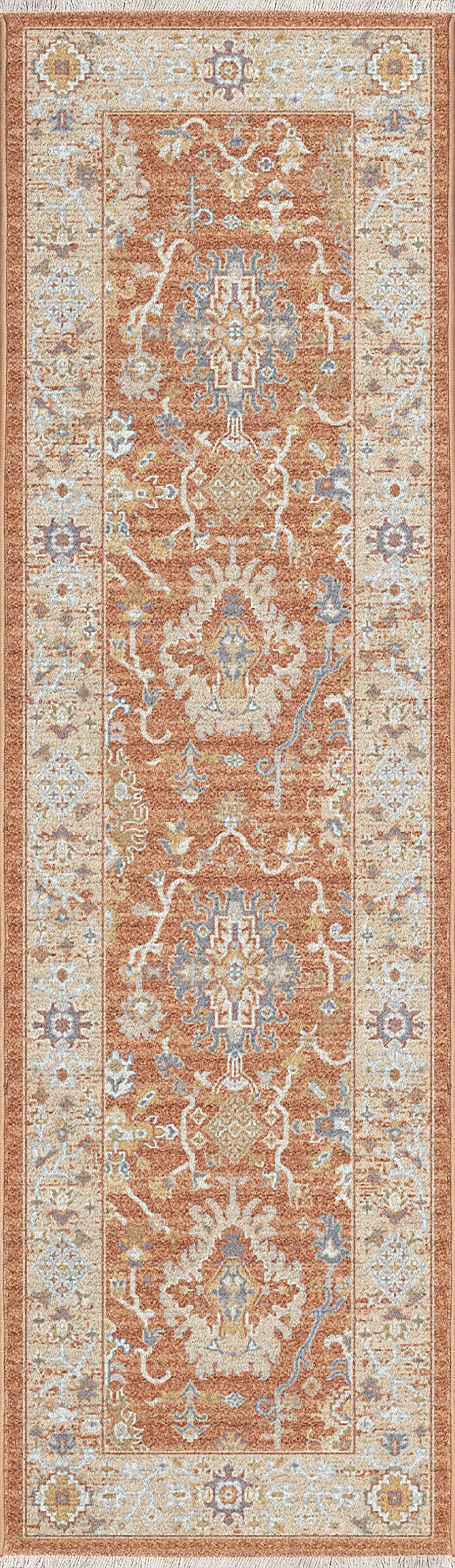 Dynamic Rugs Juno 6885 Power Loomed Traditional Rust/Ivory/Multi Rug