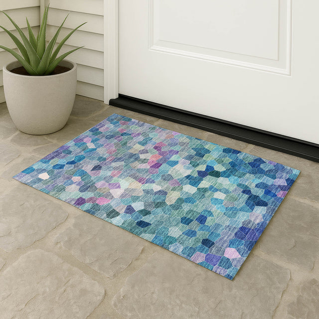 Dalyn Kaleidoscope KL1 Transitional Machine Made Turquoise Rug