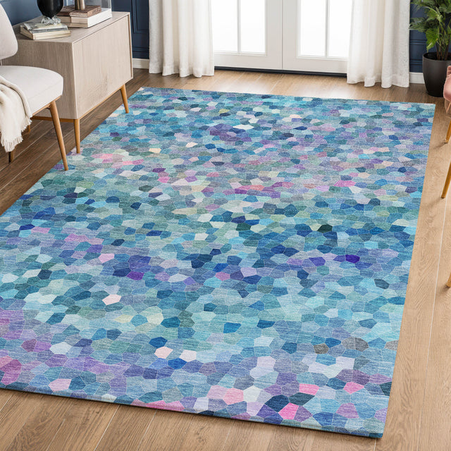 Dalyn Kaleidoscope KL1 Transitional Machine Made Turquoise Rug