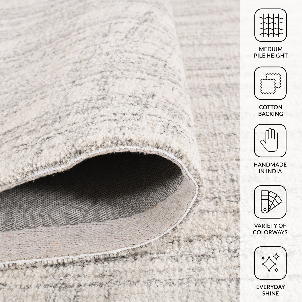 Amer Laurel LAU-1 Ivory area rug - infographic view