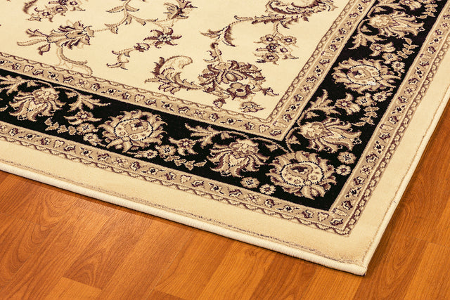 Dynamic Rugs Legacy 58017 Ivory / Black Rugs - corner detail