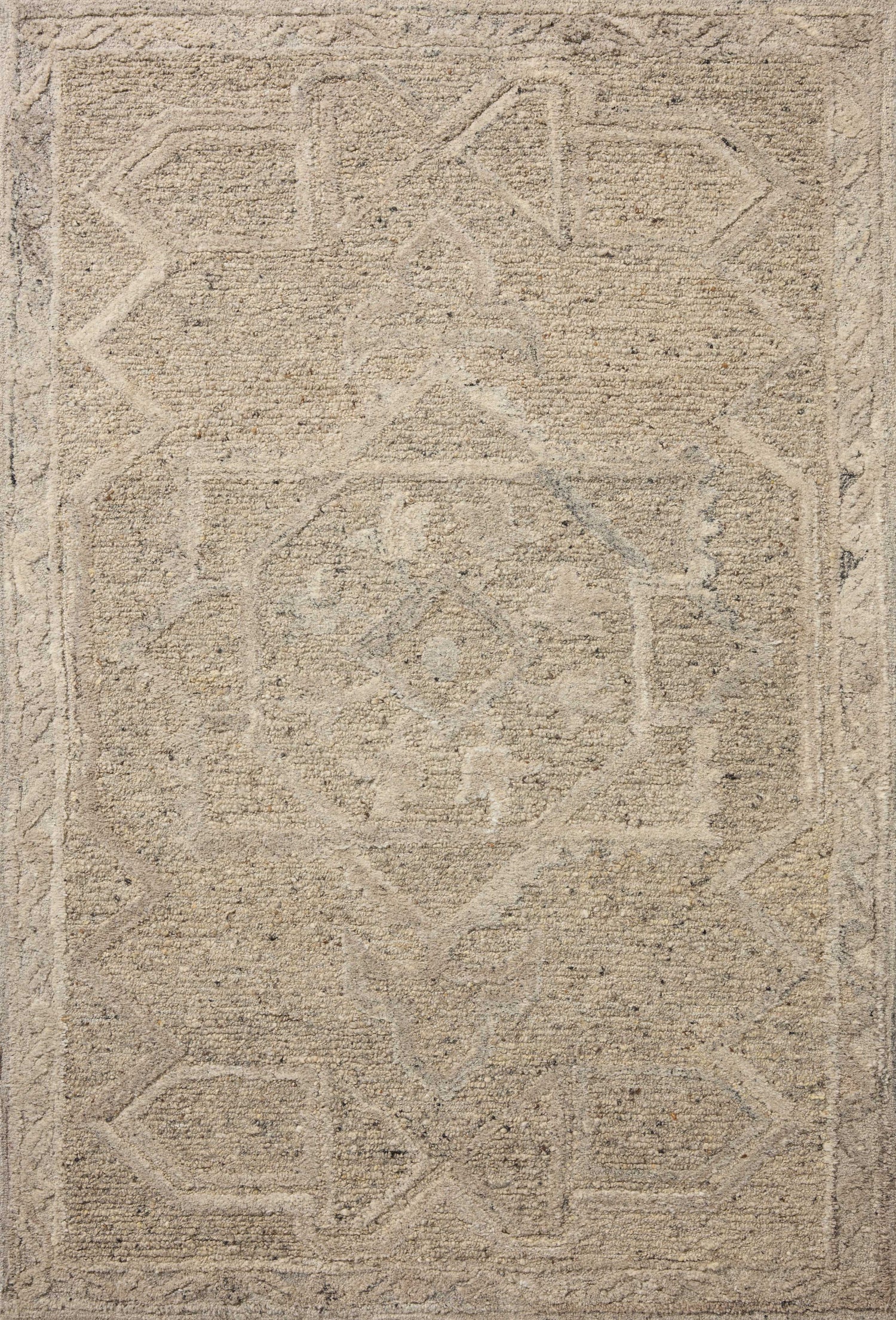 Loloi Mabel MBL-01 Traditional Hand Tufted Pebble, Mist Rug