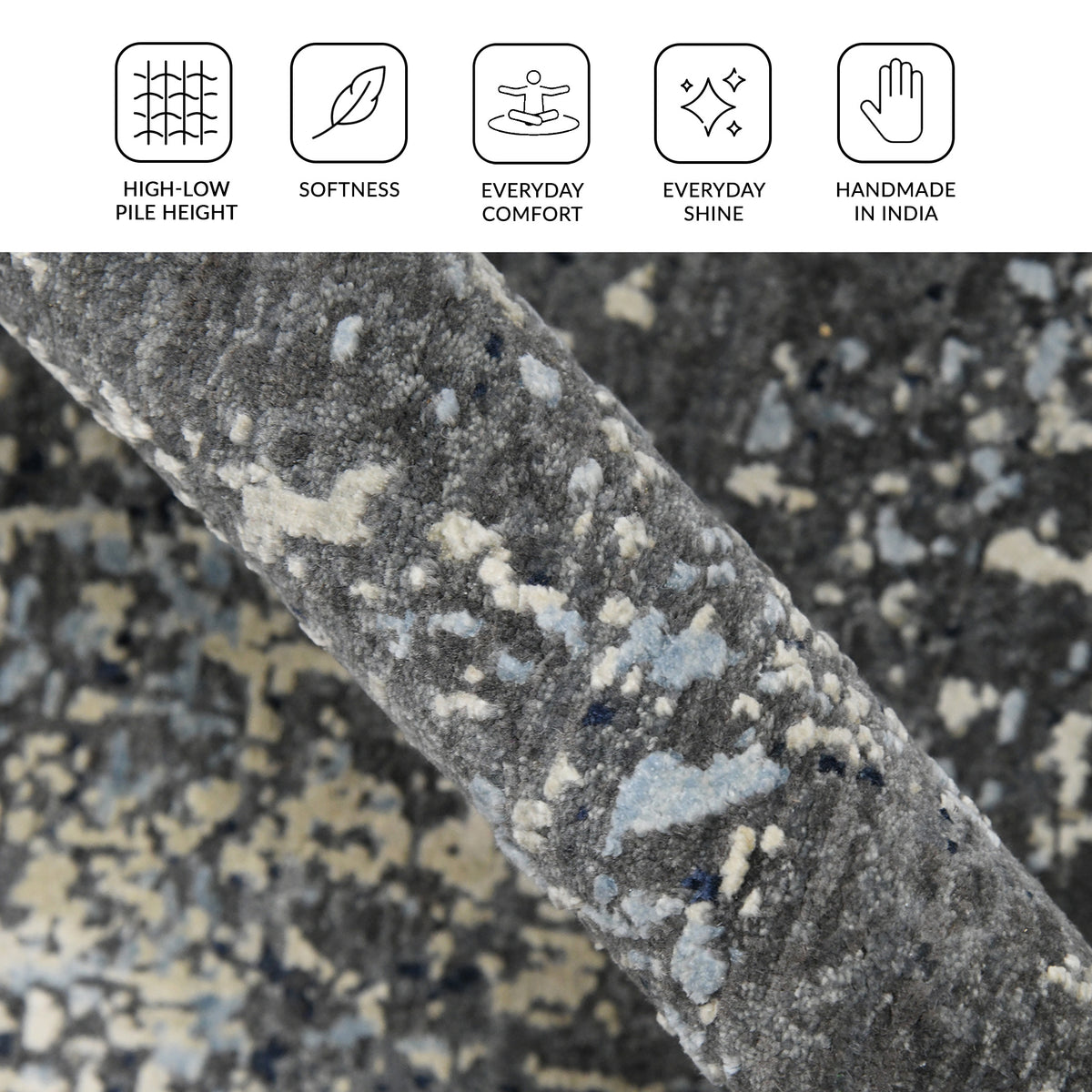 Amer Majestic MAJ-1 Dark Gray area rug - infographic view