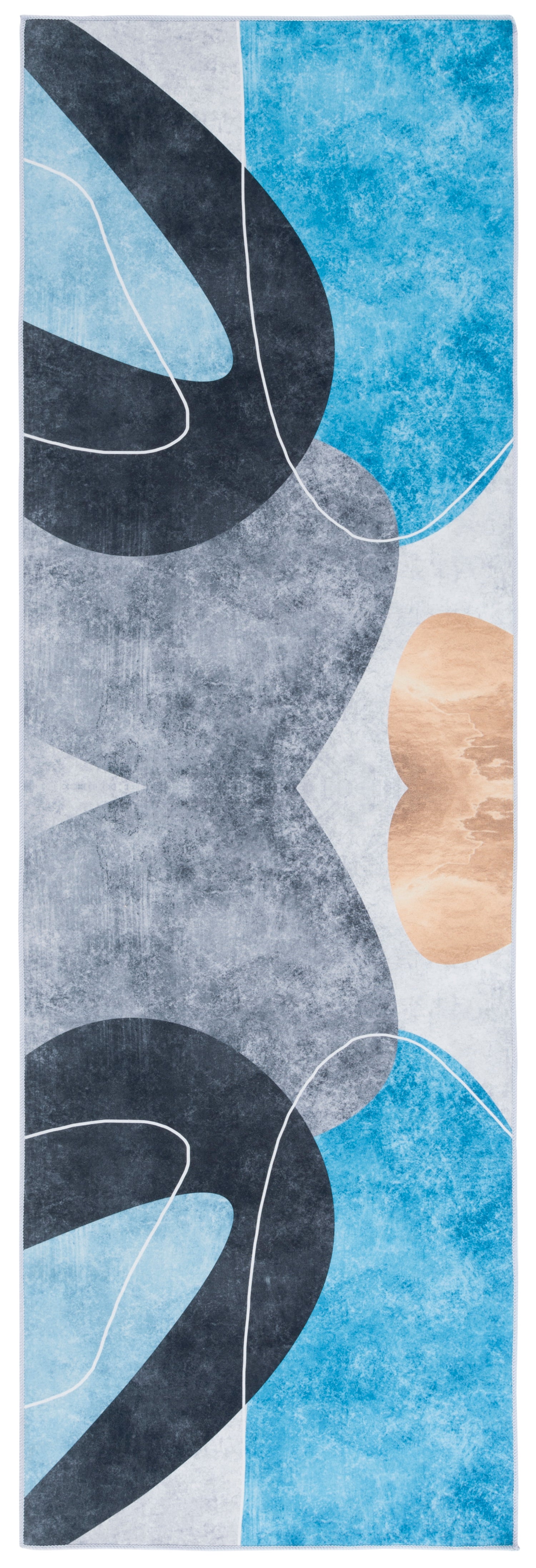 Safavieh Malibu Mbu837G Dark Grey/Turquoise Rug.
