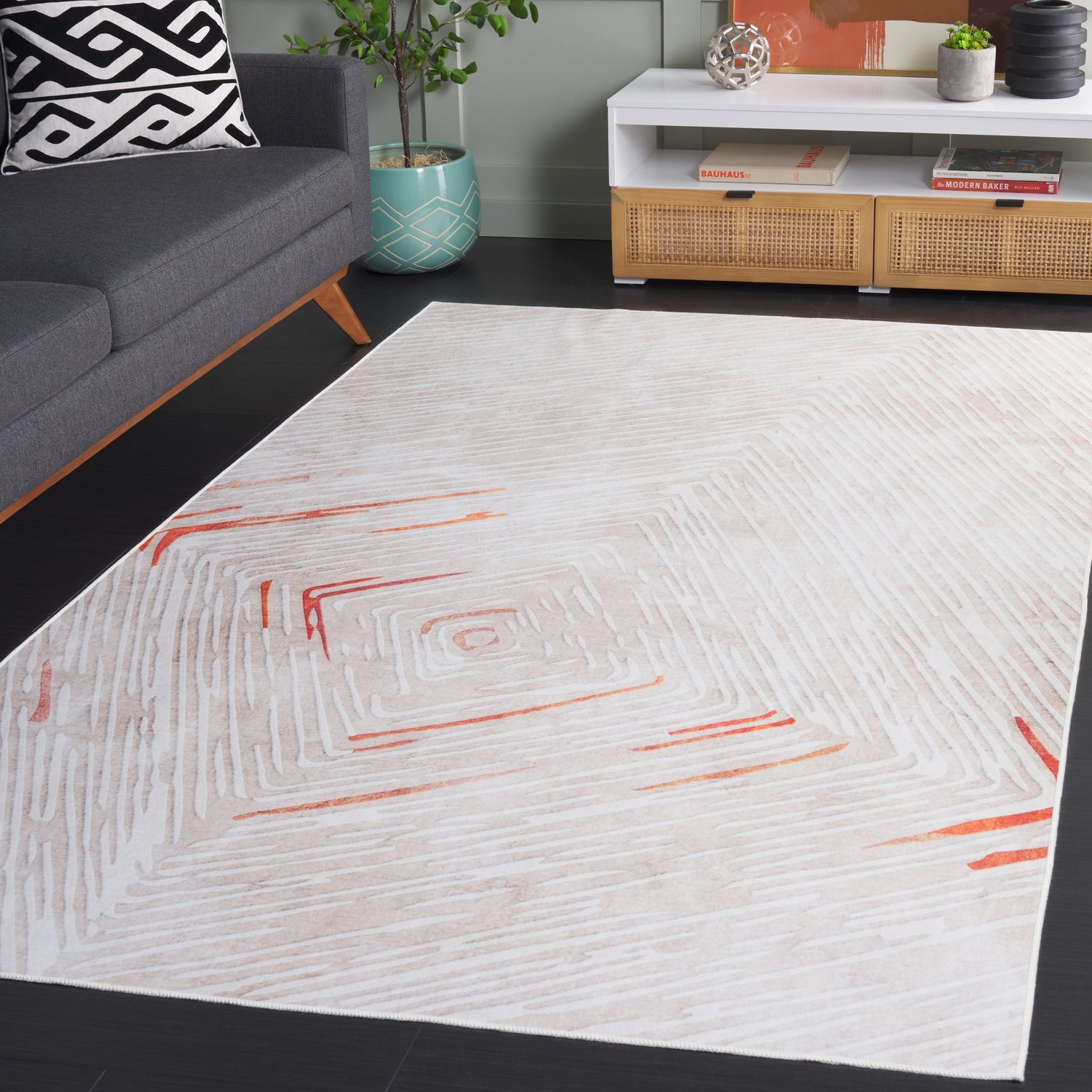 Safavieh Malibu Mbu873B Beige/Rust Rug.
