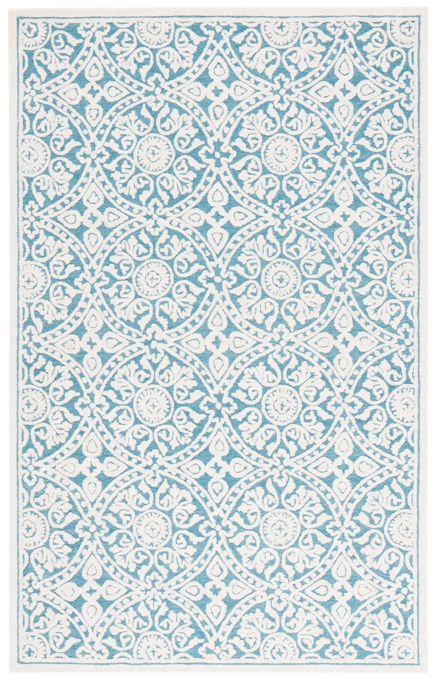 Safavieh Metro Met256L Teal/Ivory Rug.