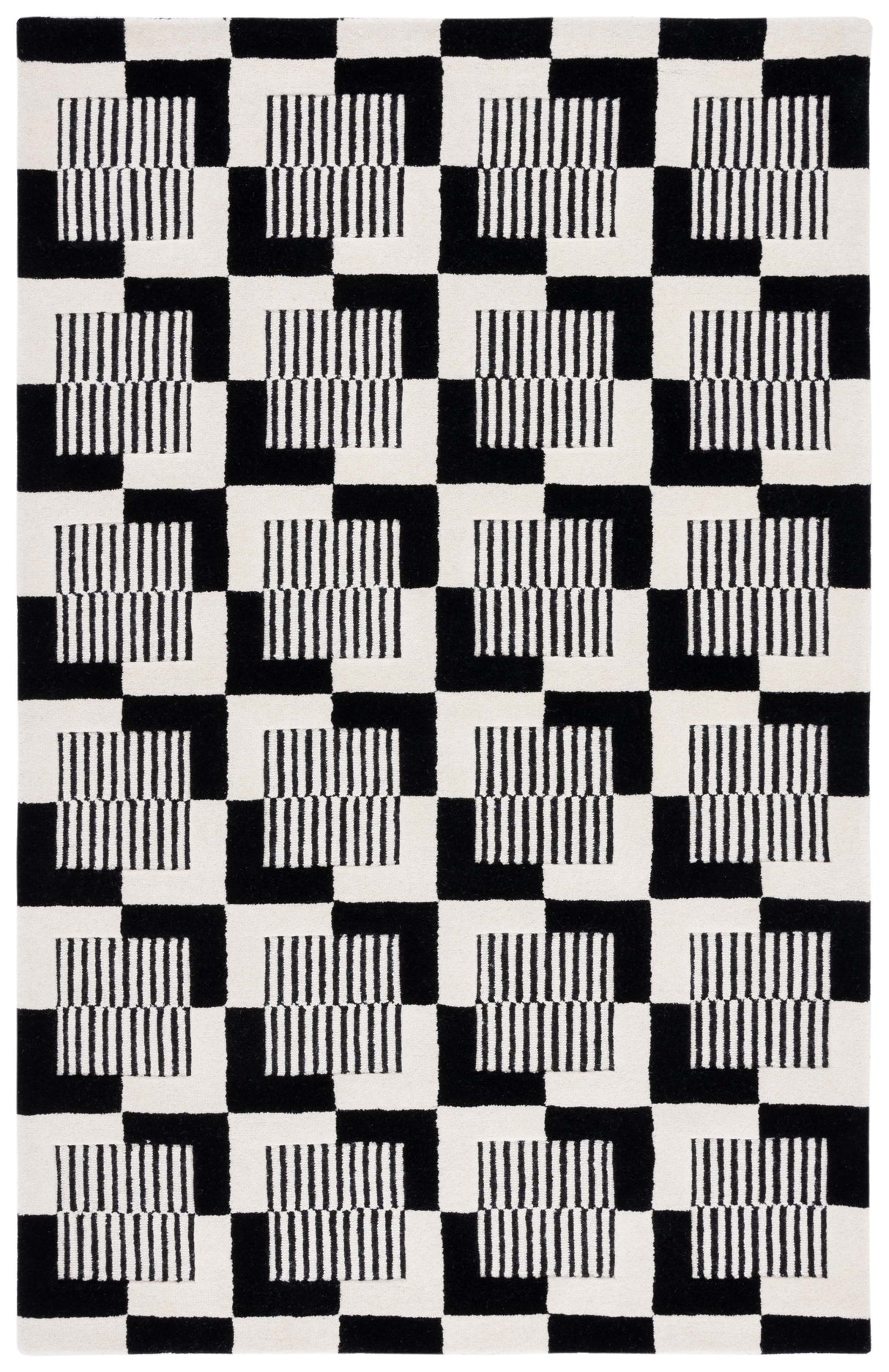 Safavieh Metro Met869Z Black/Ivory Rug.