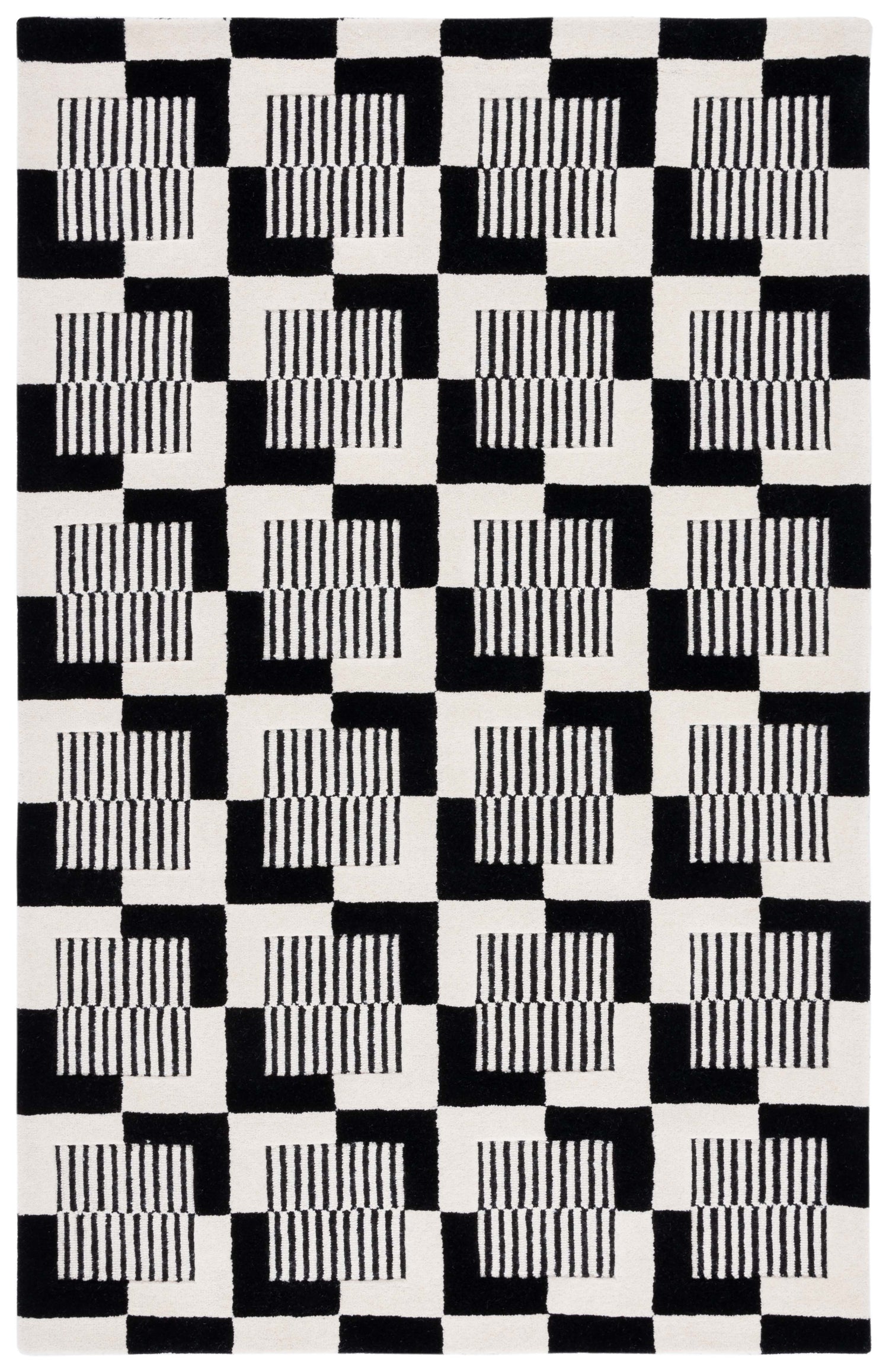 Safavieh Metro Met869Z Black/Ivory Rug.