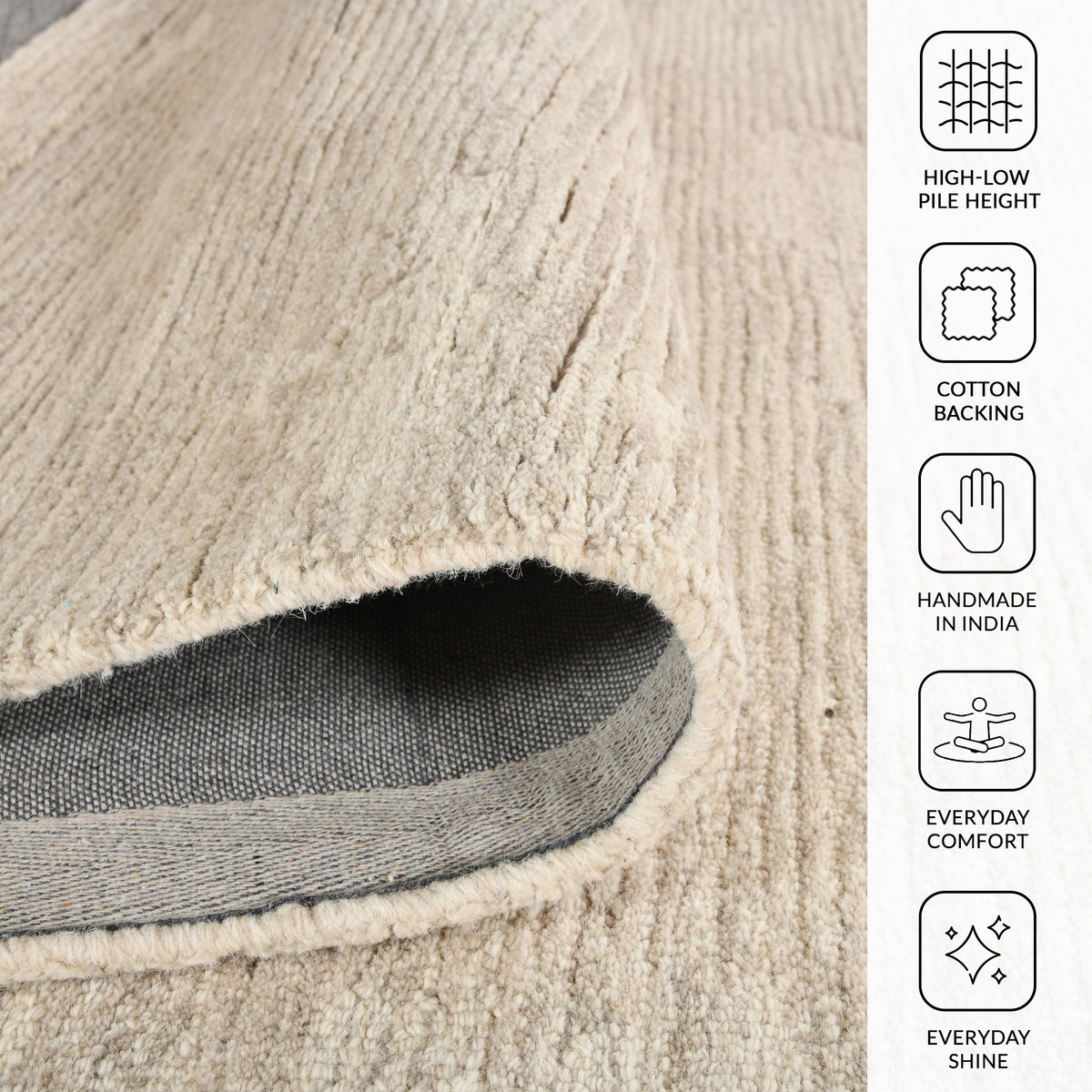 Amer Mexico MEX-3 Ivory Beige area rug - infographic view