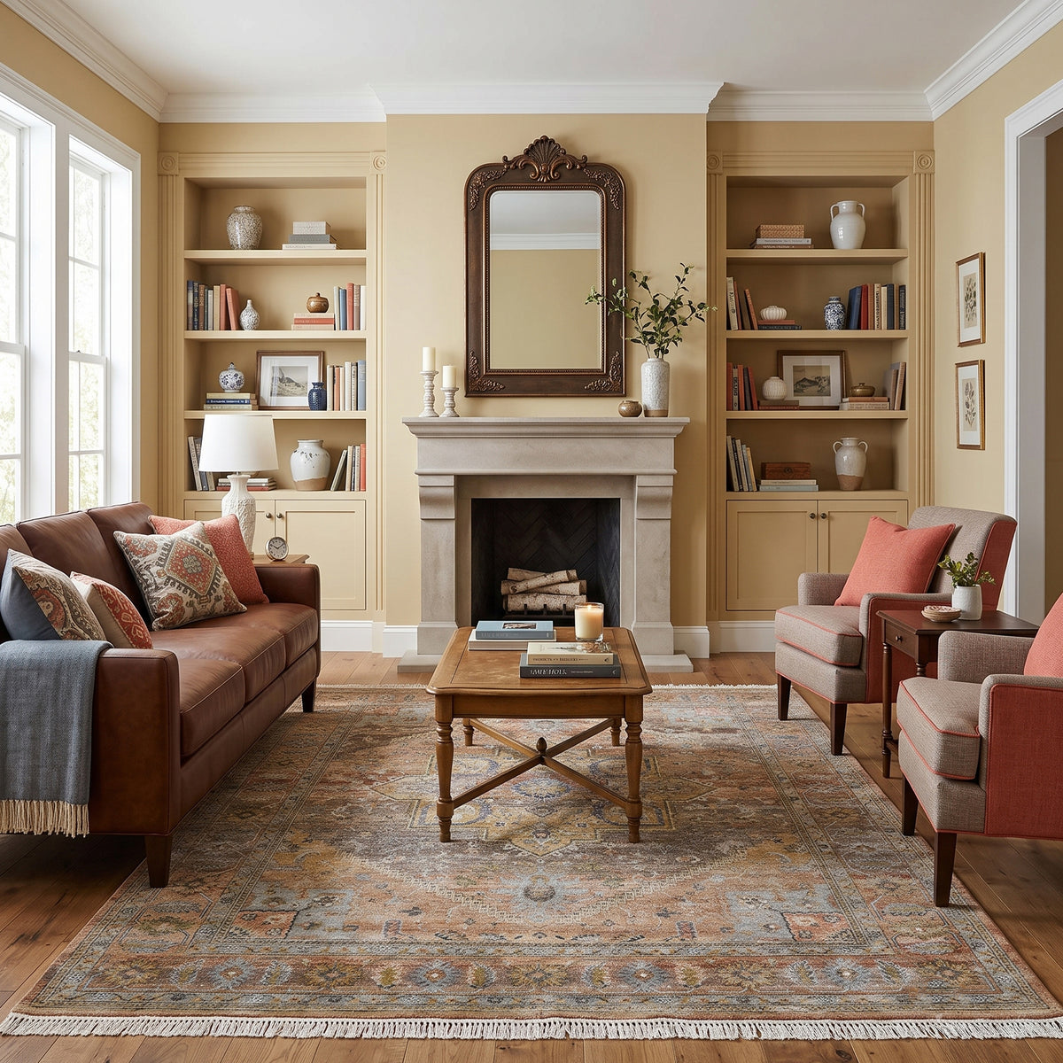 Amer Milano MIL-4 Coral / Coral area rug - lifestyle view