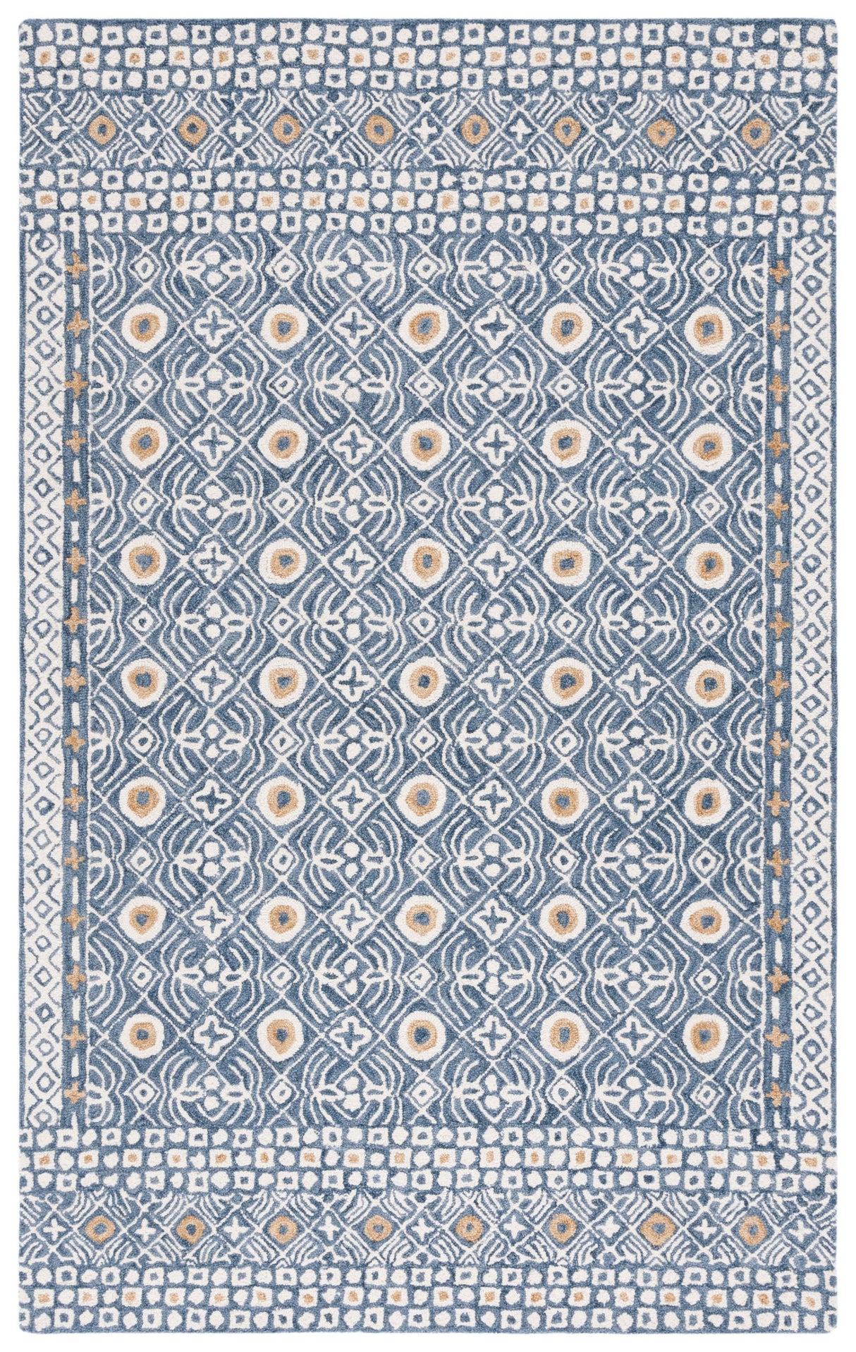 Safavieh Micro-Loop Mlp801M Blue/Ivory Rug.