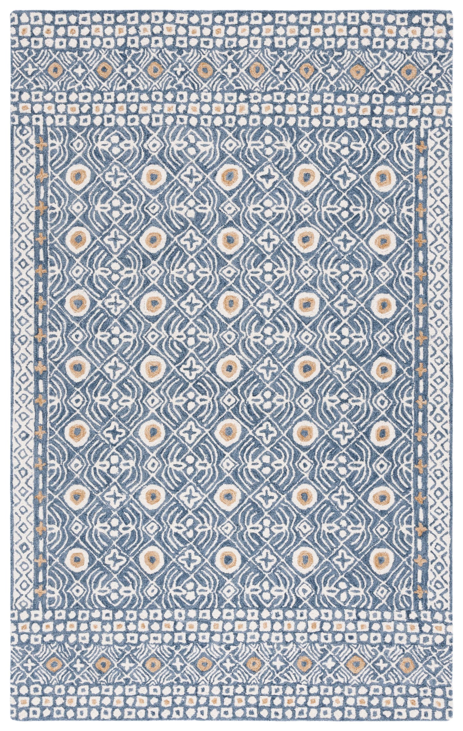Safavieh Micro-Loop Mlp801M Blue/Ivory Rug.