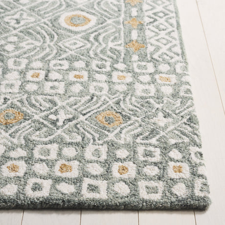 Safavieh Micro-Loop Mlp801Y Green/Ivory Rug.