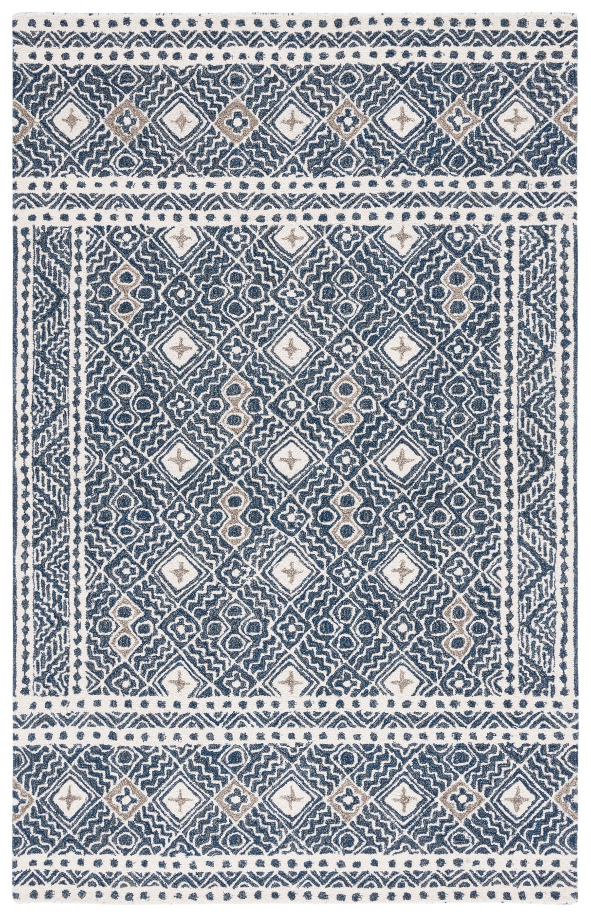 Safavieh Micro-Loop Mlp803N Navy/Ivory Rug.