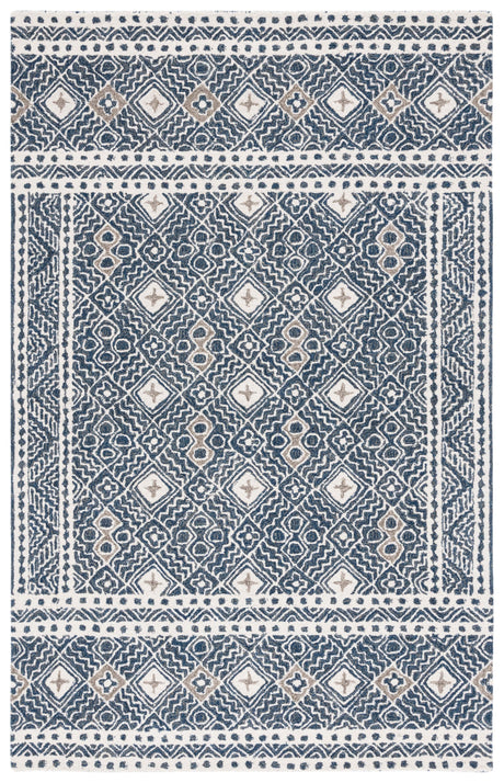 Safavieh Micro-Loop Mlp803N Navy/Ivory Rug.