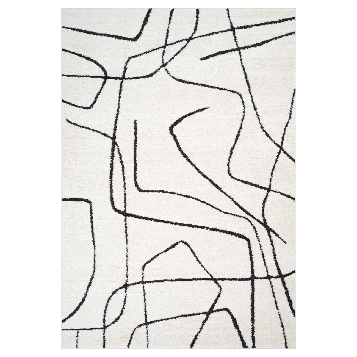 Amer Monotone Vintage Moroccan Power-Loom Ivory Area Rug