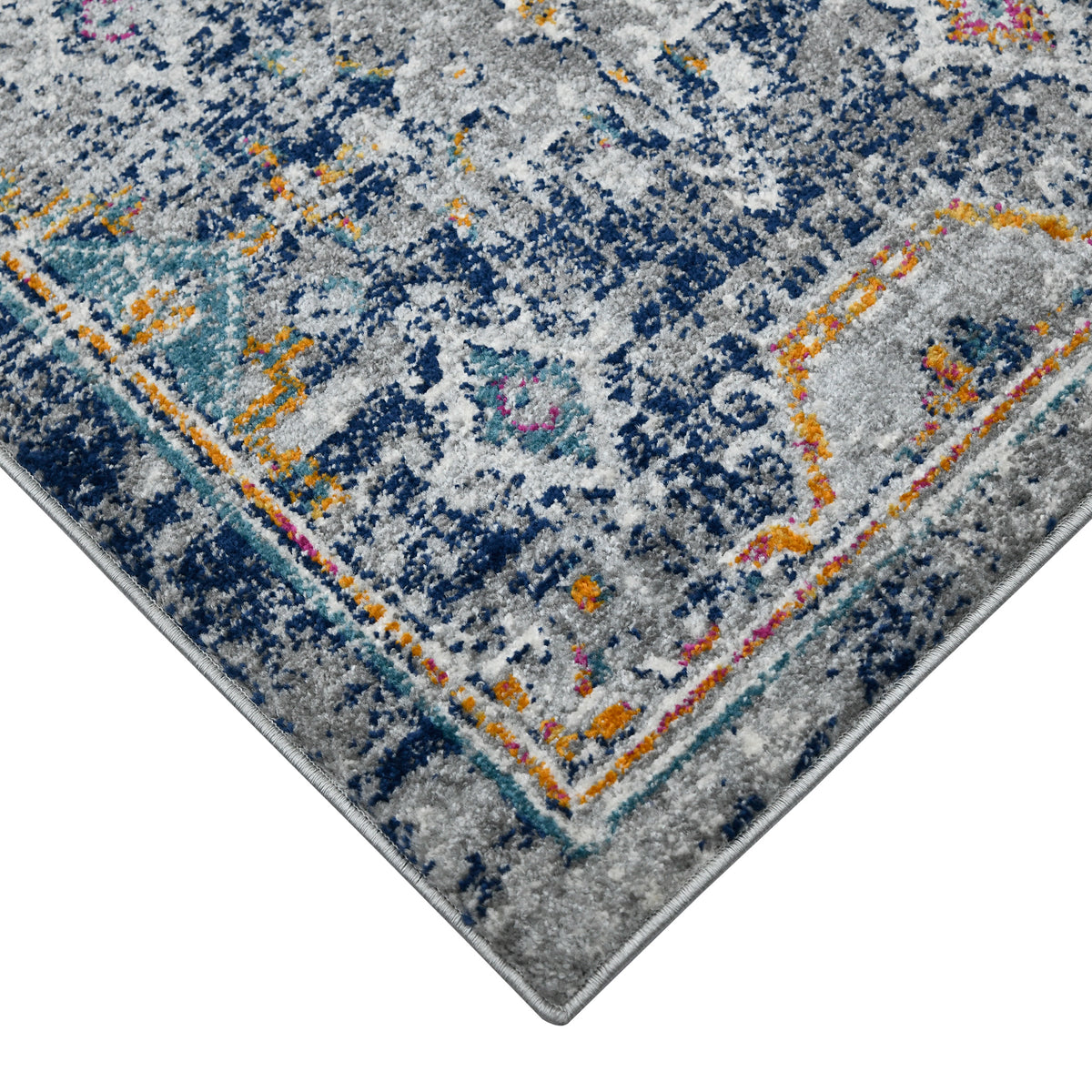 Amer Montana MON-13 Blue / Orange area rug - corner view