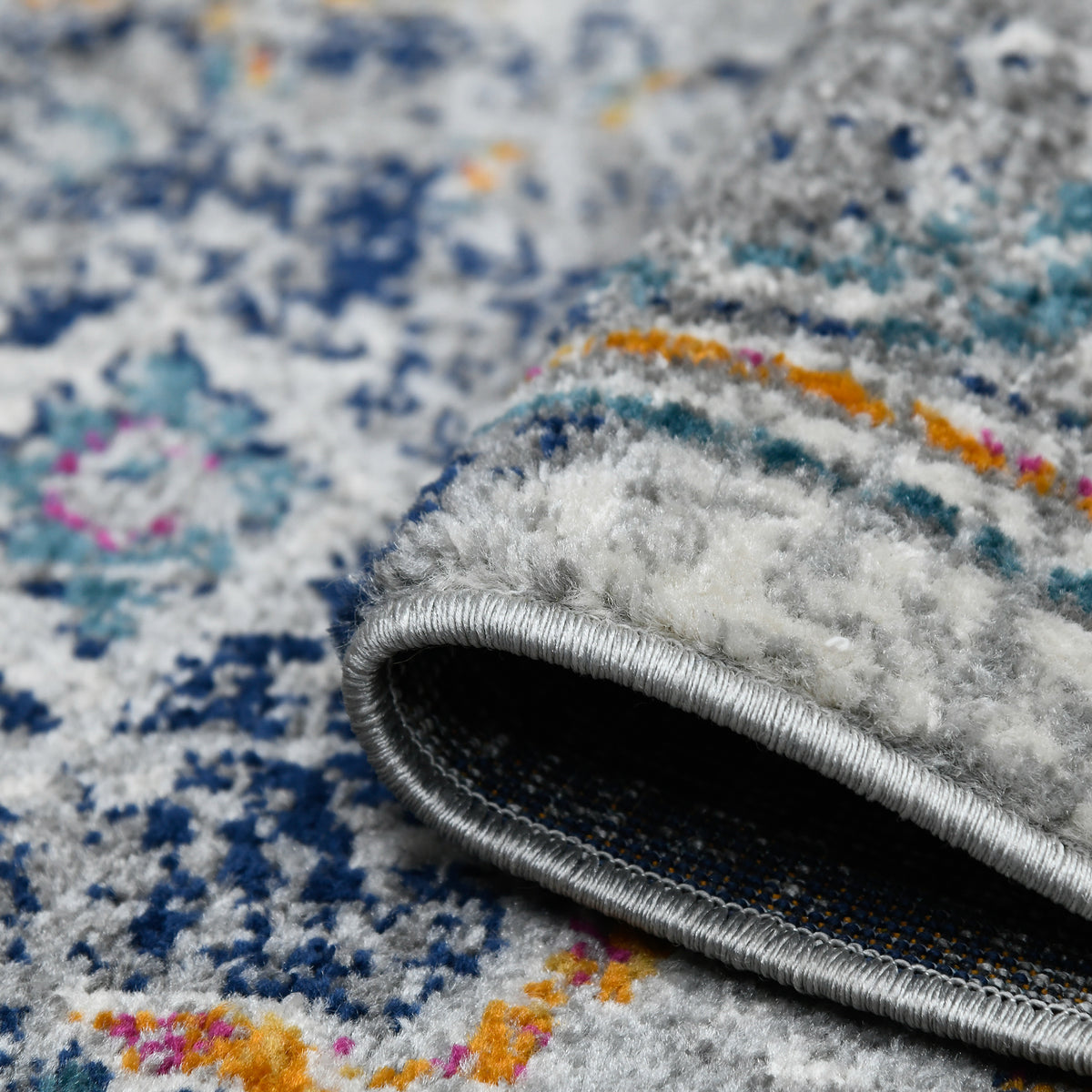 Amer Montana MON-13 Blue / Orange area rug - rolled view