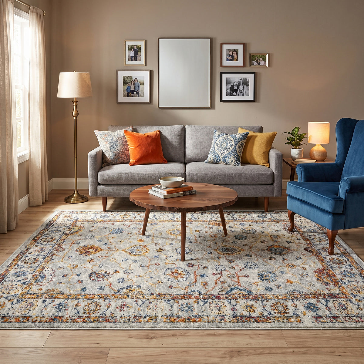 Amer Montana MON-5 Ivory / Orange area rug - lifestyle view