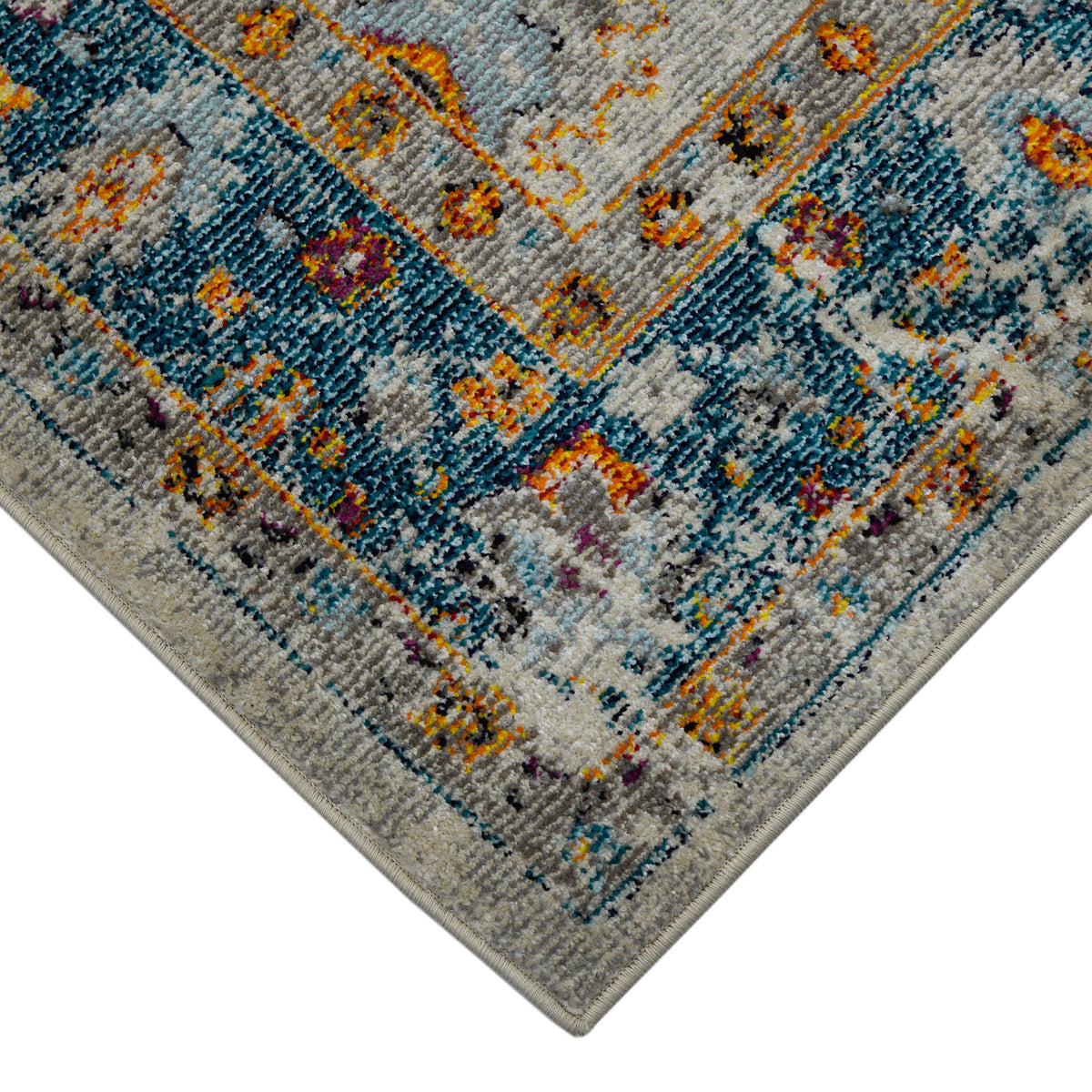 Amer Montana MON-6 Blue / Orange area rug - corner view