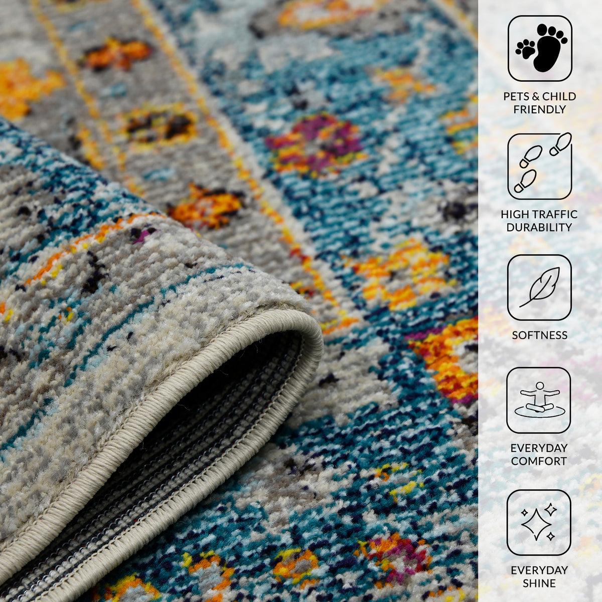 Amer Montana MON-6 Blue / Orange area rug - infographic view