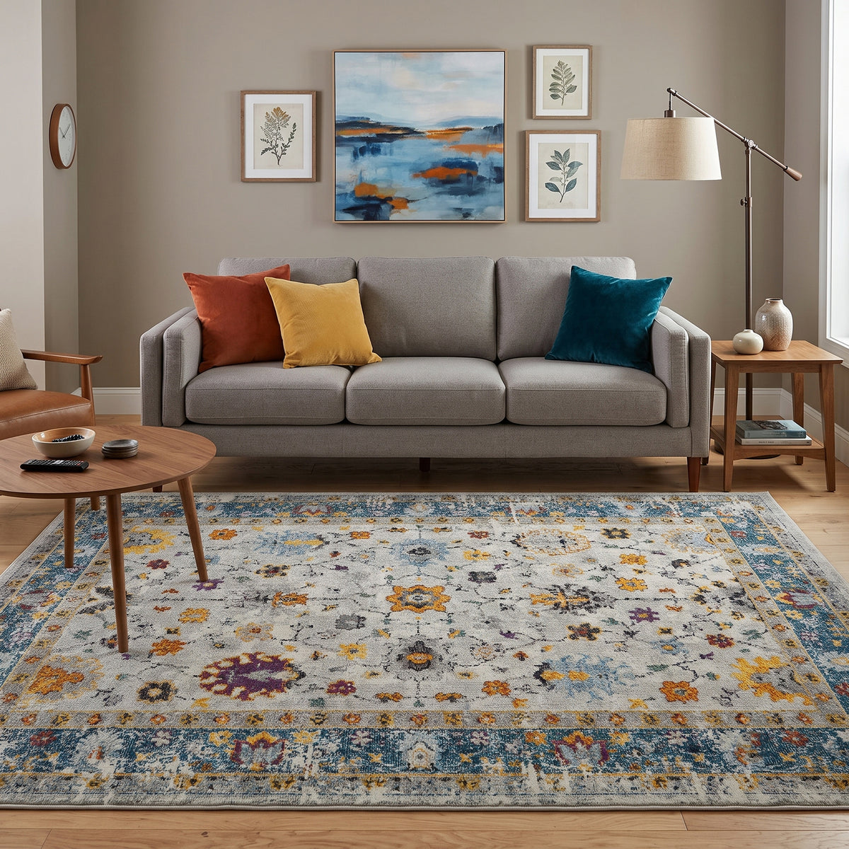 Amer Montana MON-6 Blue / Orange area rug - lifestyle view