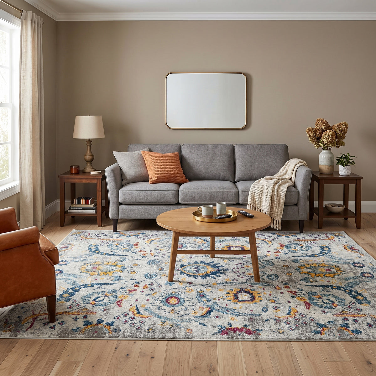 Amer Montana MON-7 Ivory / Orange area rug - lifestyle view