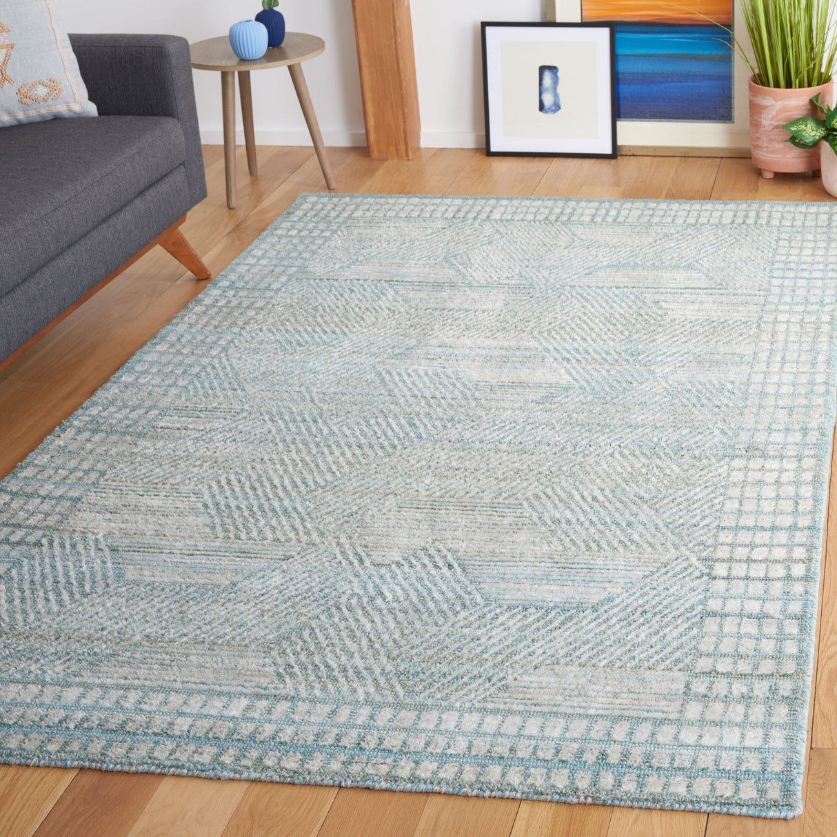 Safavieh Marquee Mrq107K Turquoise/Grey Rug.