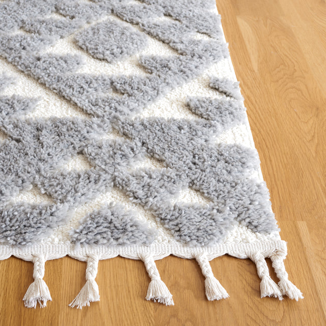 Safavieh Moroccan Tassel Shag Mts688G Grey/Ivory Rug.