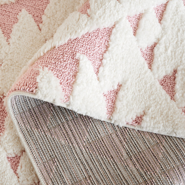 Safavieh Moroccan Tassel Shag Mts688U Ivory/Pink Rug.