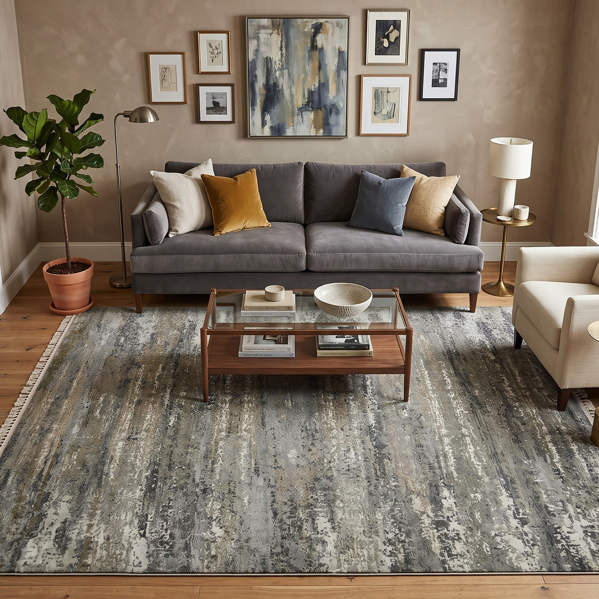 Amer Mystique MYS-12 Stone Blue area rug - lifestyle view