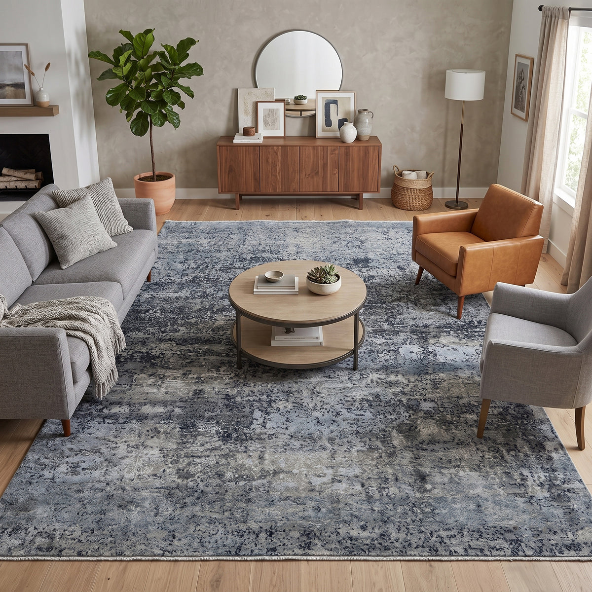 Amer Mystique MYS-25 Polo Blue area rug - lifestyle view