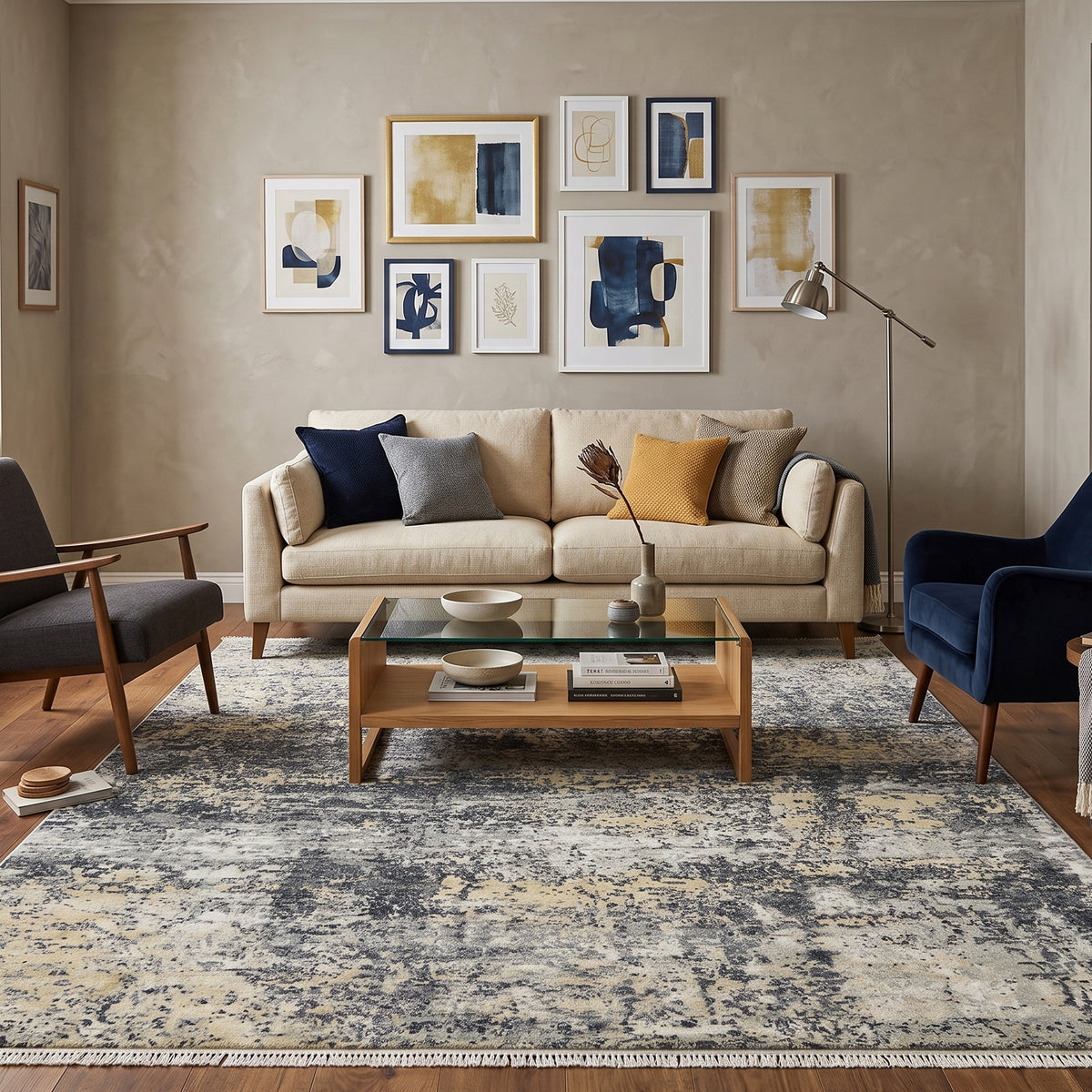 Amer Mystique MYS-26 Gray Gold area rug - lifestyle view