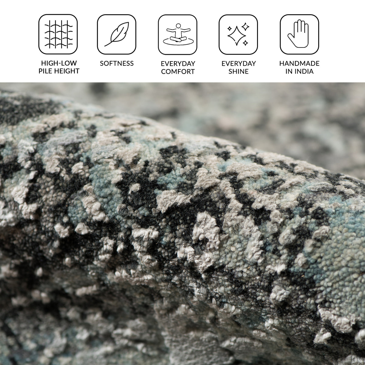 Amer Mystique MYS-27 Grayish Blue area rug - infographic view