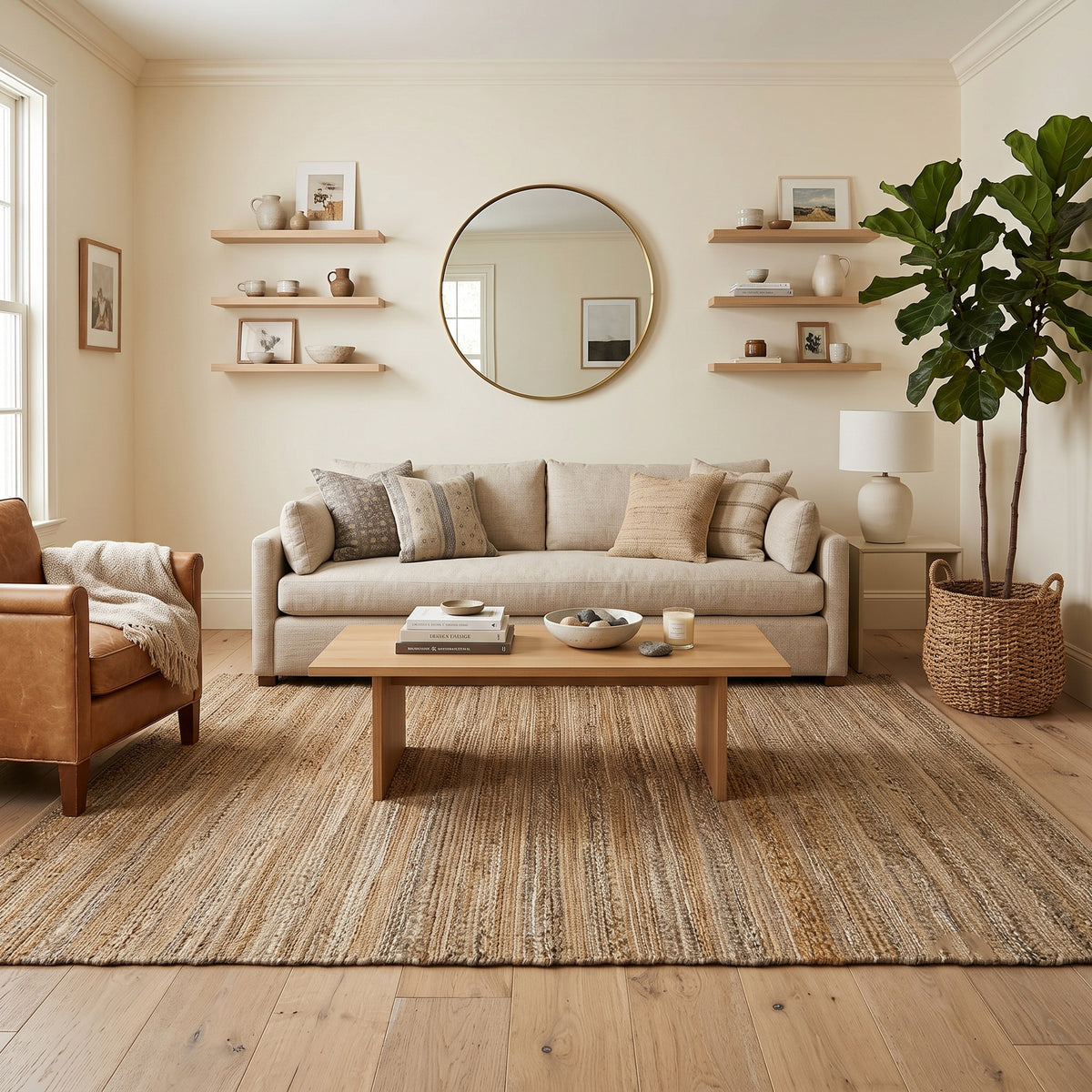Amer Naturals NAT-2 Brown area rug - lifestyle view