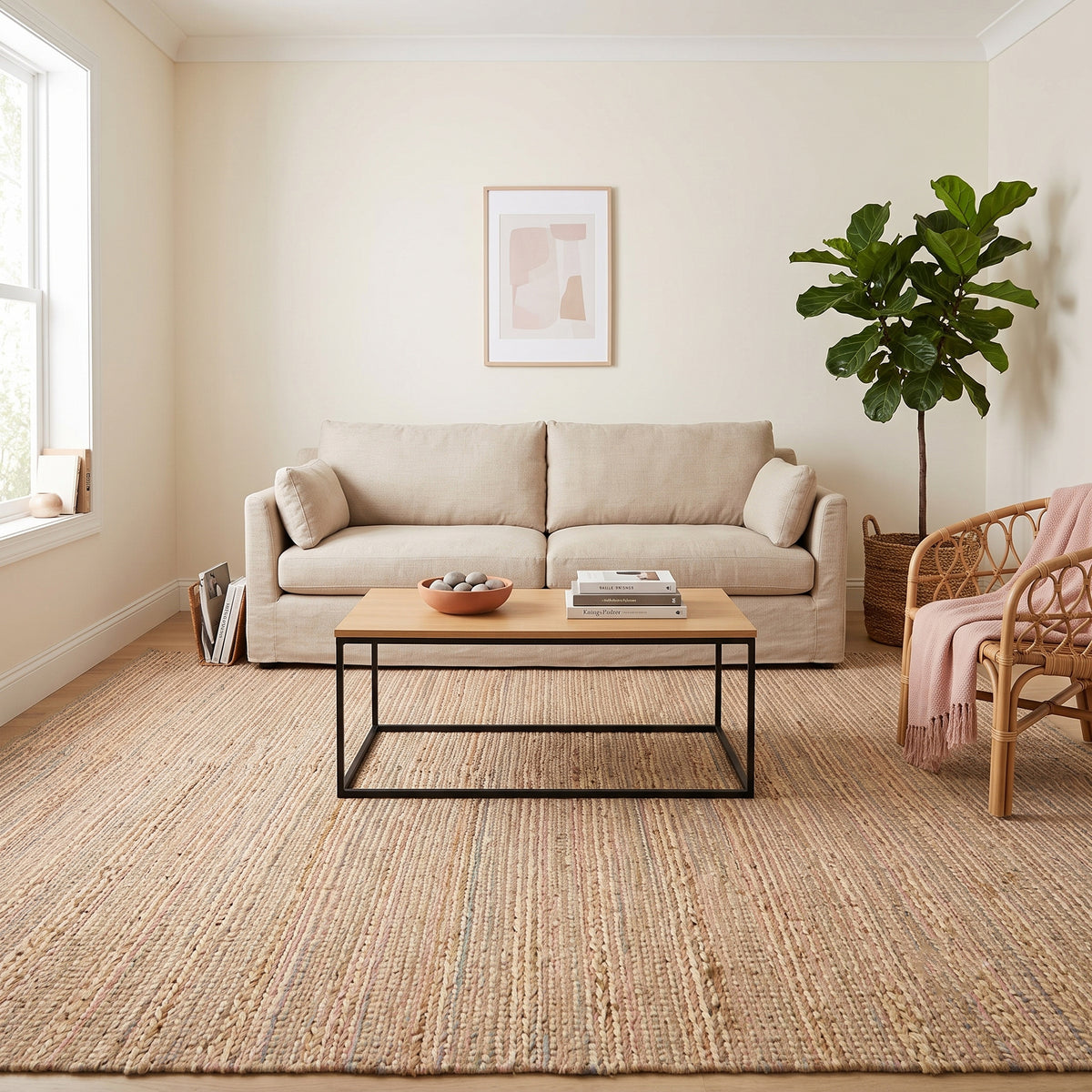 Amer Naturals NAT-4 Pink area rug - lifestyle view
