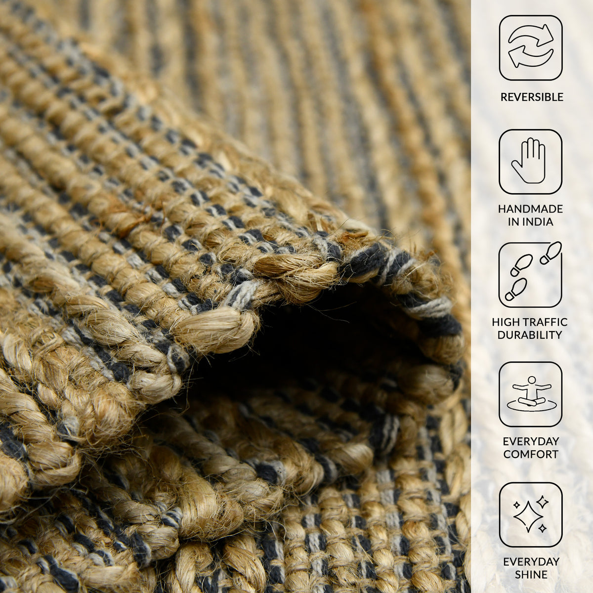 Amer Naturals NAT-6 Dark Gray area rug - infographic view