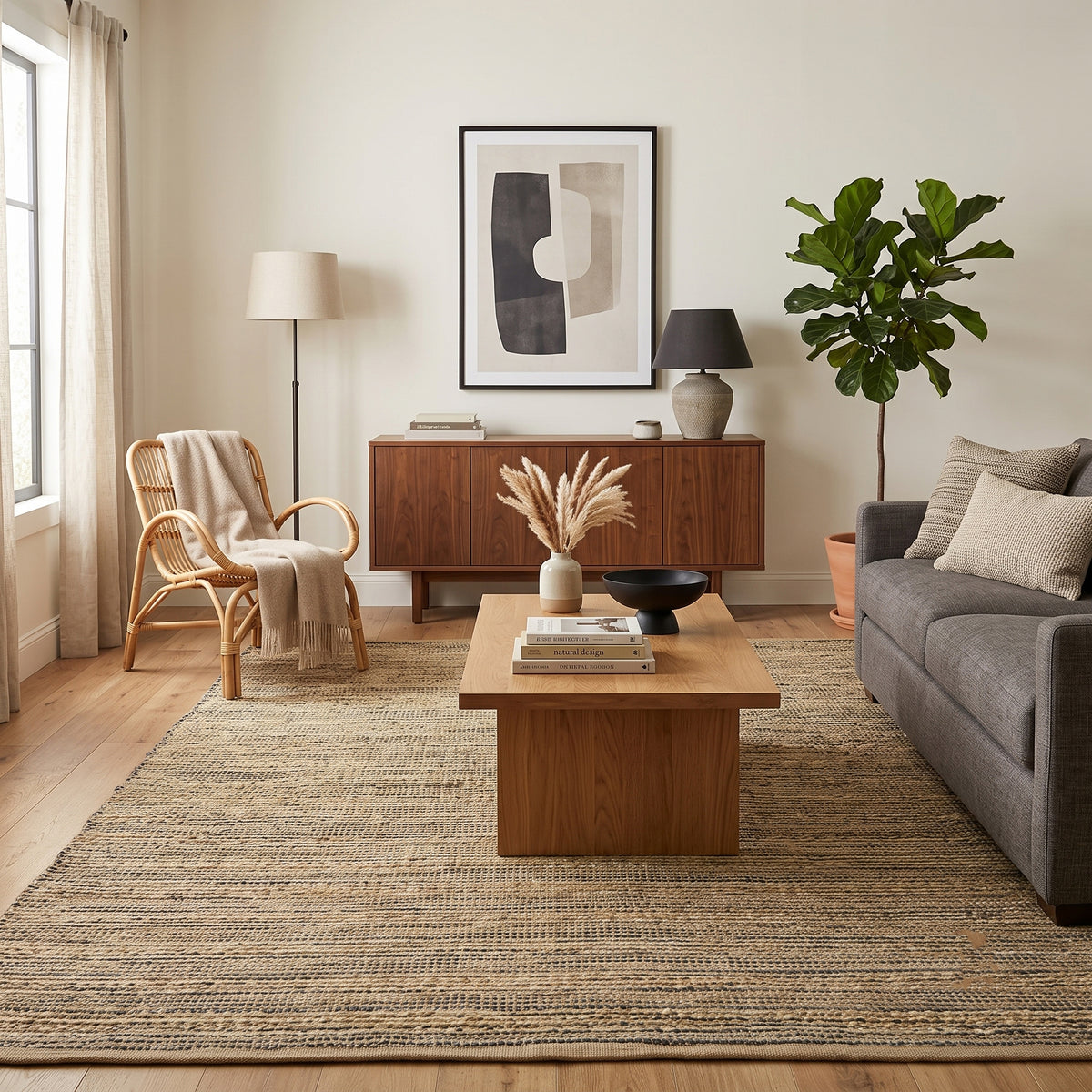 Amer Naturals NAT-6 Dark Gray area rug - lifestyle view