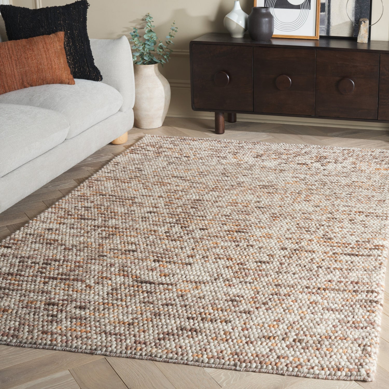 Safavieh Natura Nat620E Dark Brown/Beige Rug.