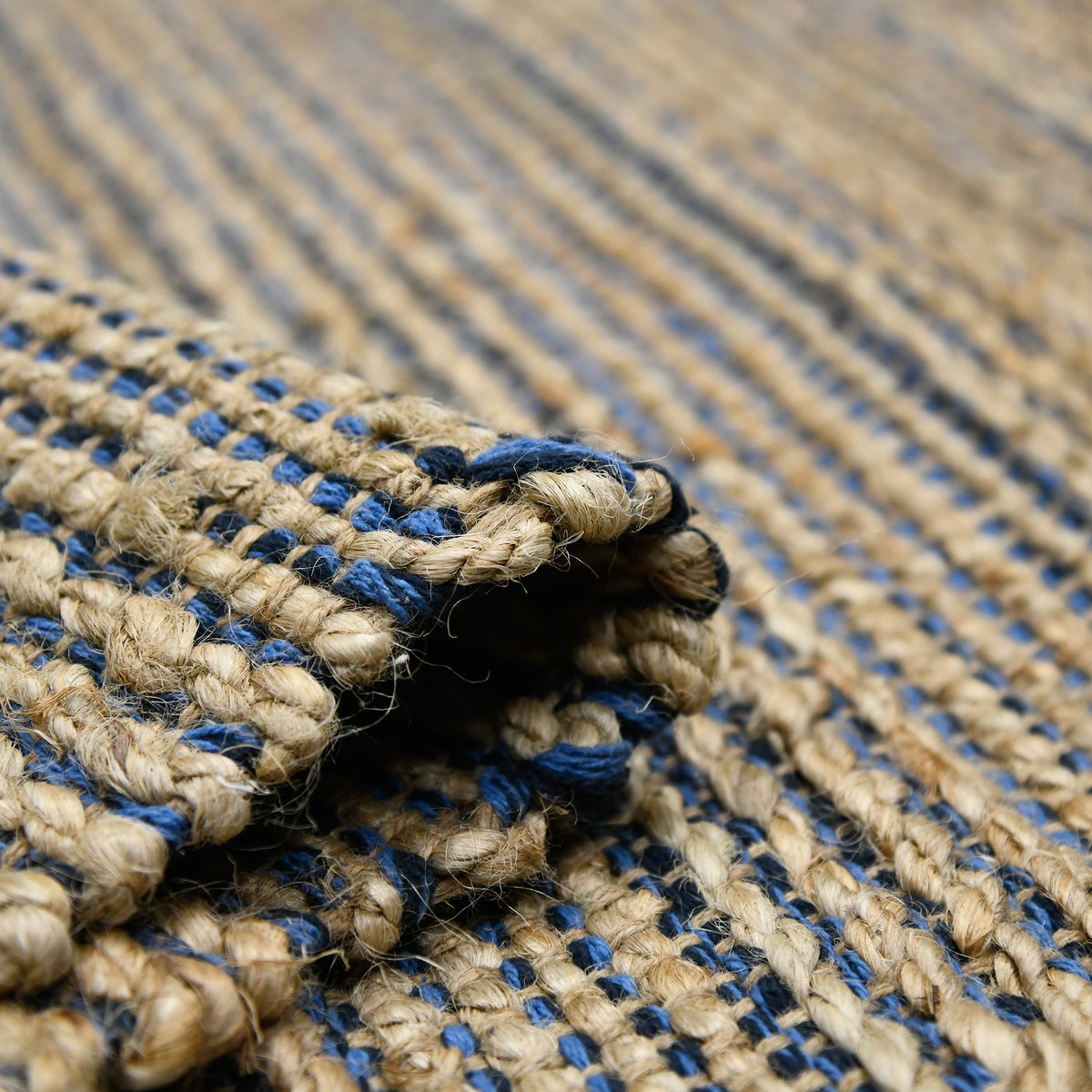 Amer Naturals NAT-7 Navy area rug - rolled view