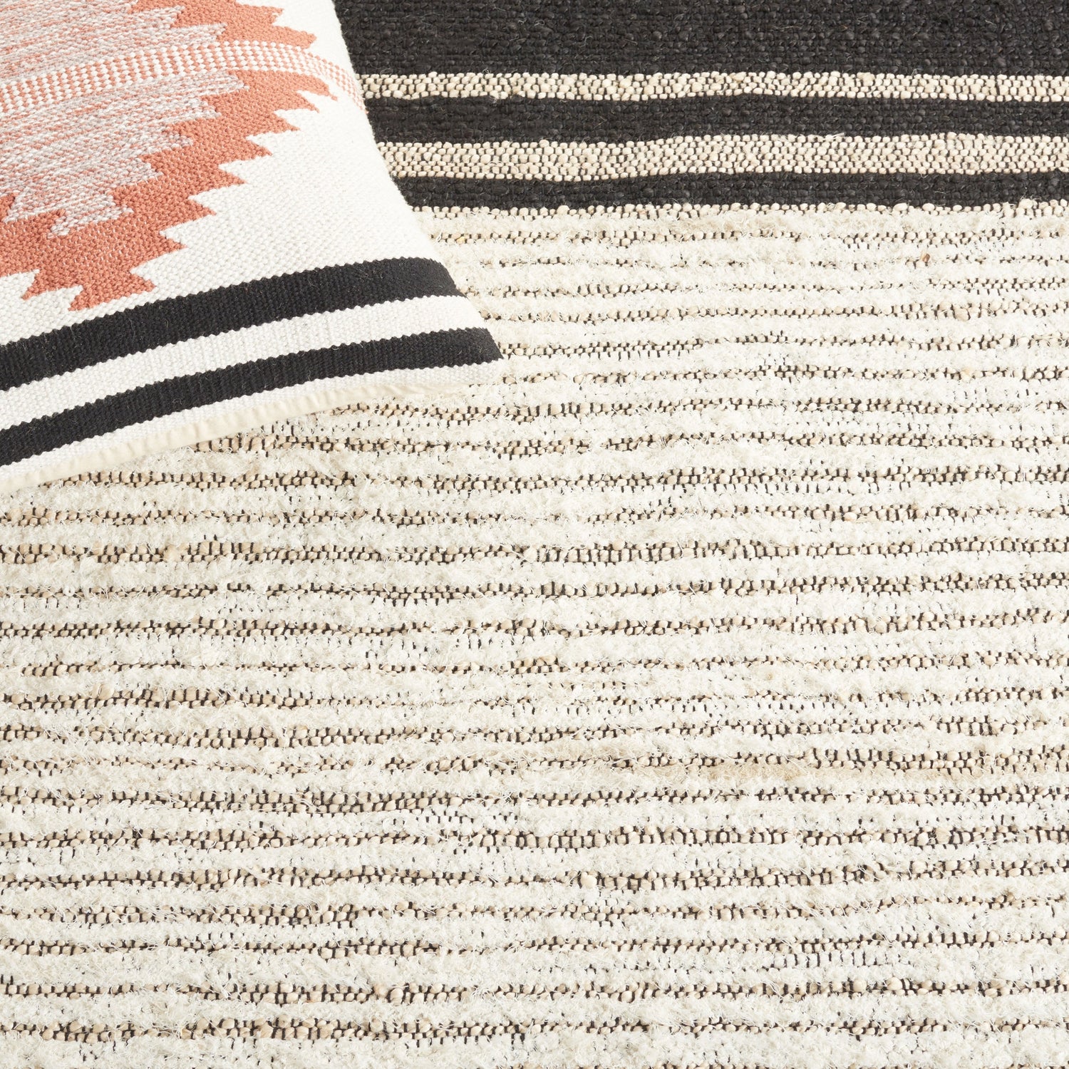 Safavieh Natural Fiber Nf203Z Ivory/Black Rug.