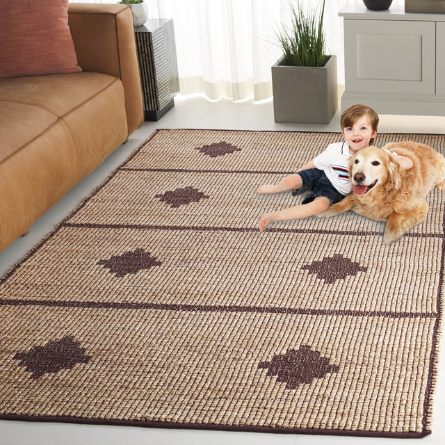 Safavieh Natural Fiber Nf878A Natural/Brown Rug.