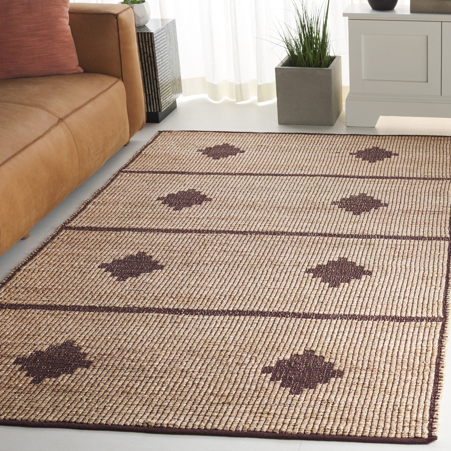 Safavieh Natural Fiber Nf878A Natural/Brown Rug.