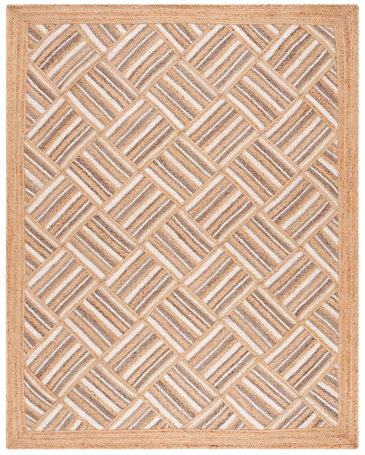 Safavieh Natural Fiber Nf897A Natural/Grey Rug.
