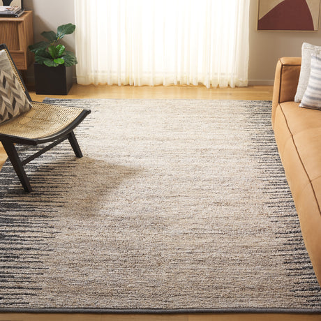 Safavieh Natural Fiber Nf953G Light Grey/Black Rug.