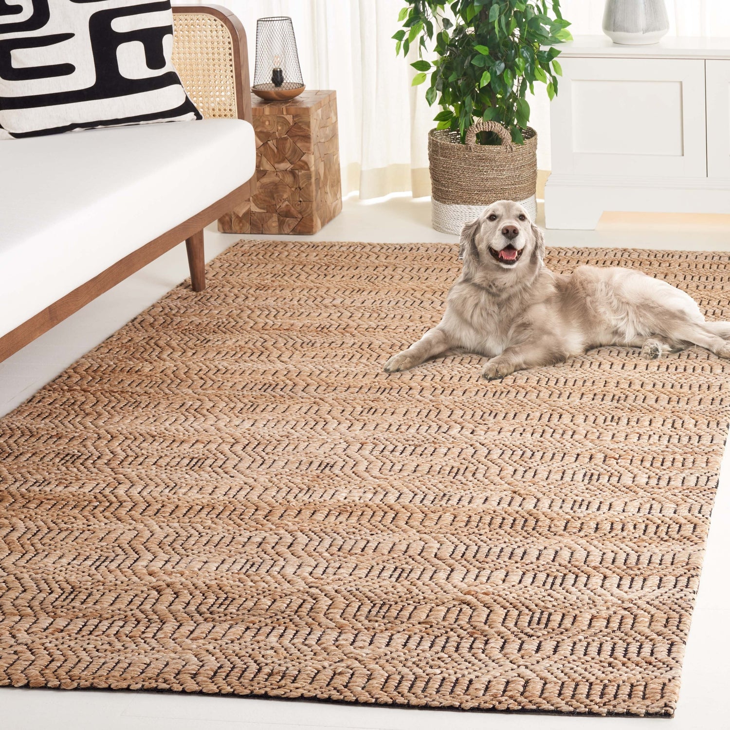 Safavieh Natural Fiber Nfb659Z Natural/Black Rug.