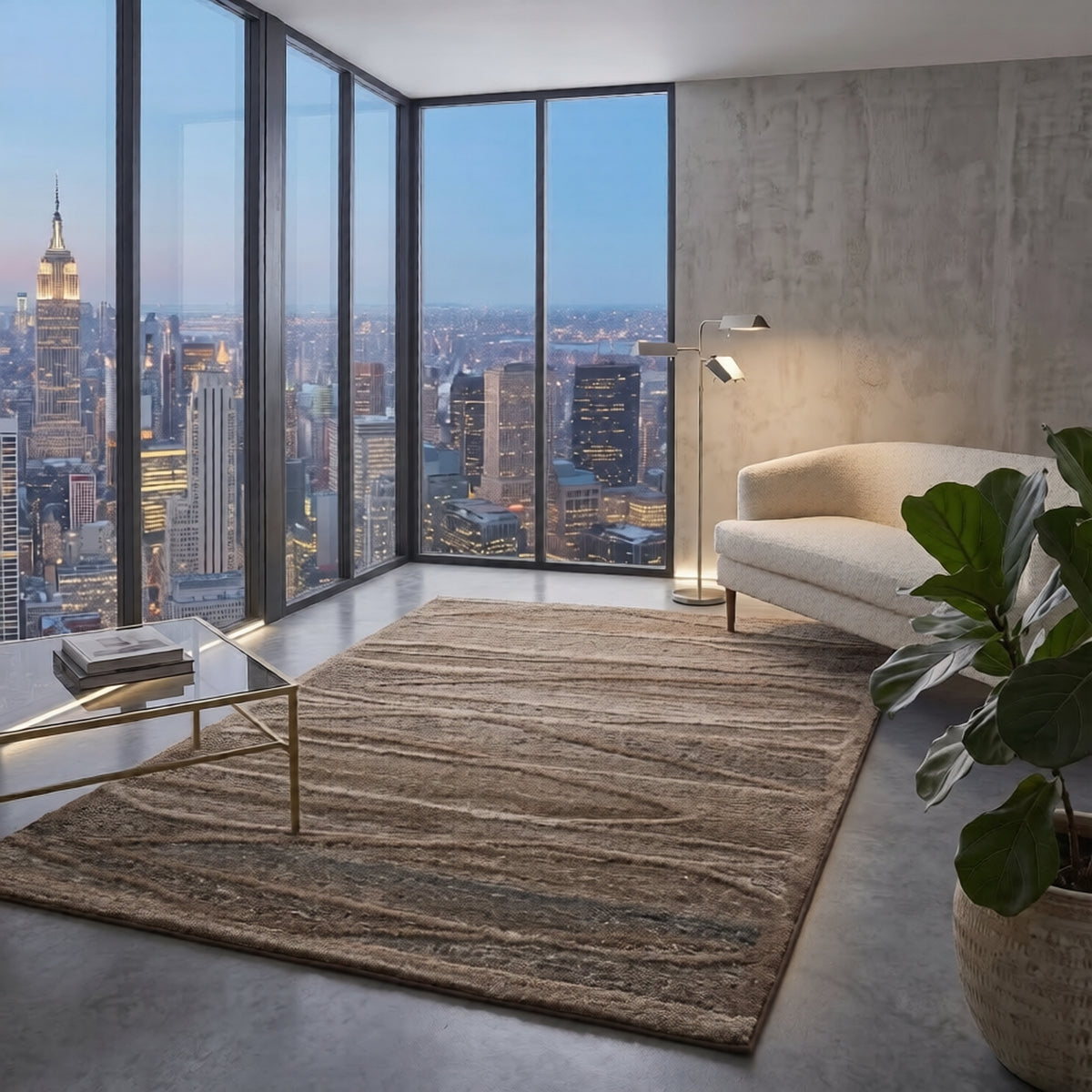 Amer Nimbus NIM-10 Tan Brown area rug - lifestyle view